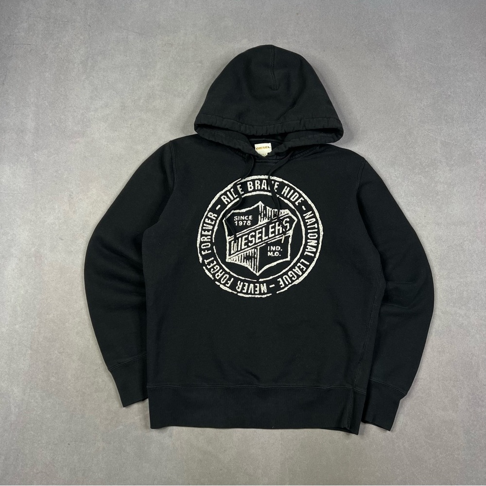 Diesel Black Hoodie with Bold Graphic